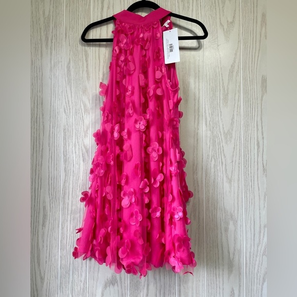 TCEC Dress Floral Appliques Mesh Overlay Halter Neck Dress Size S  NWT - Picture 6 of 6